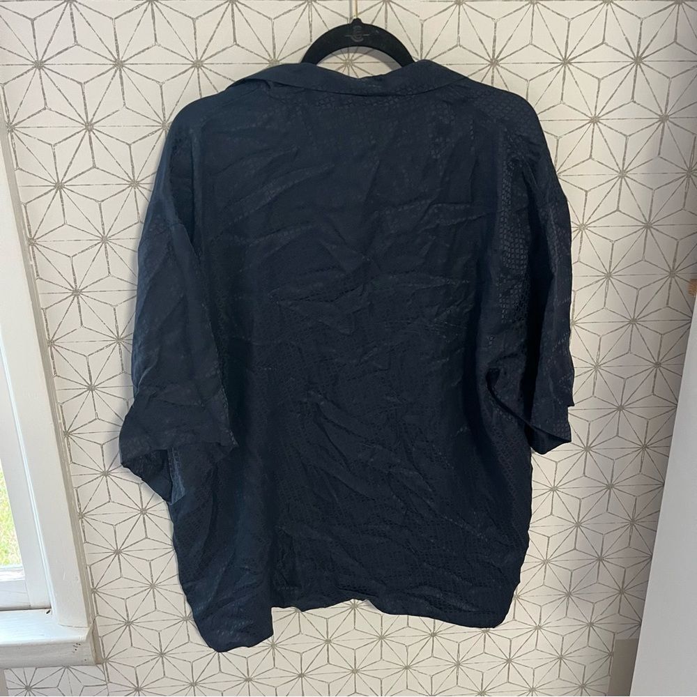 Murano Navy Pattern Silk Top - Picture 2 of 4